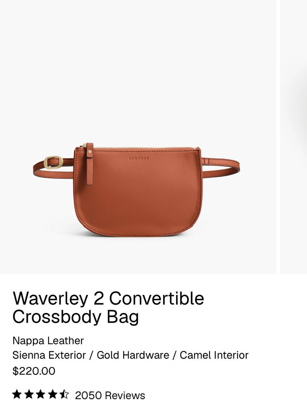 Lo & Sons Waverly Small Crossbody Bag in Sienna/Gold/Camel